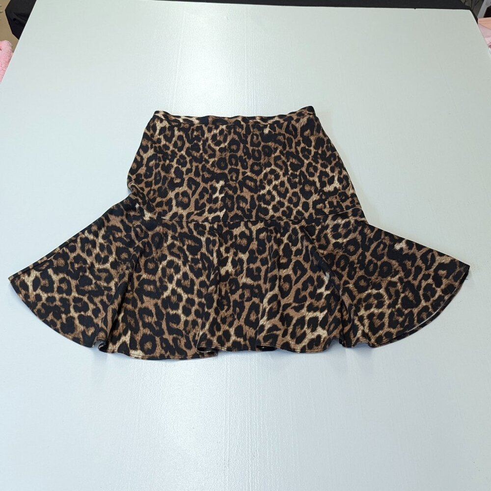 Spense Size Small Pull-On Leopard Print Mini Skirt - image 1